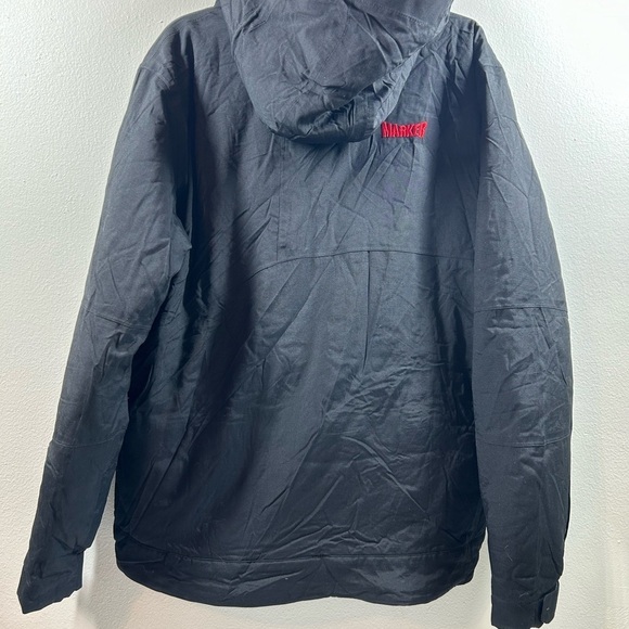 MARKER Ski Jacket Full Zip Pockets Hood Black Medium Snowboard Skiing Outdoors - Picture 4 of 15
